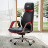 SERENE, Napa Leather Executive Office Chair - Black-Red