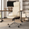 Royal - Slim, Silicone Leather Executive Office Chair - Beige White