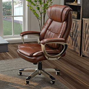 Eureka Ergonomic PU Leather Office Chair, Brown