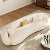 Amy, Upholstered Curved Sofa, 3 Seaters - Off-White